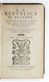 PLATO. La Republica . . . tradotta dalla Lingua Greca nella Thoscana.  1554